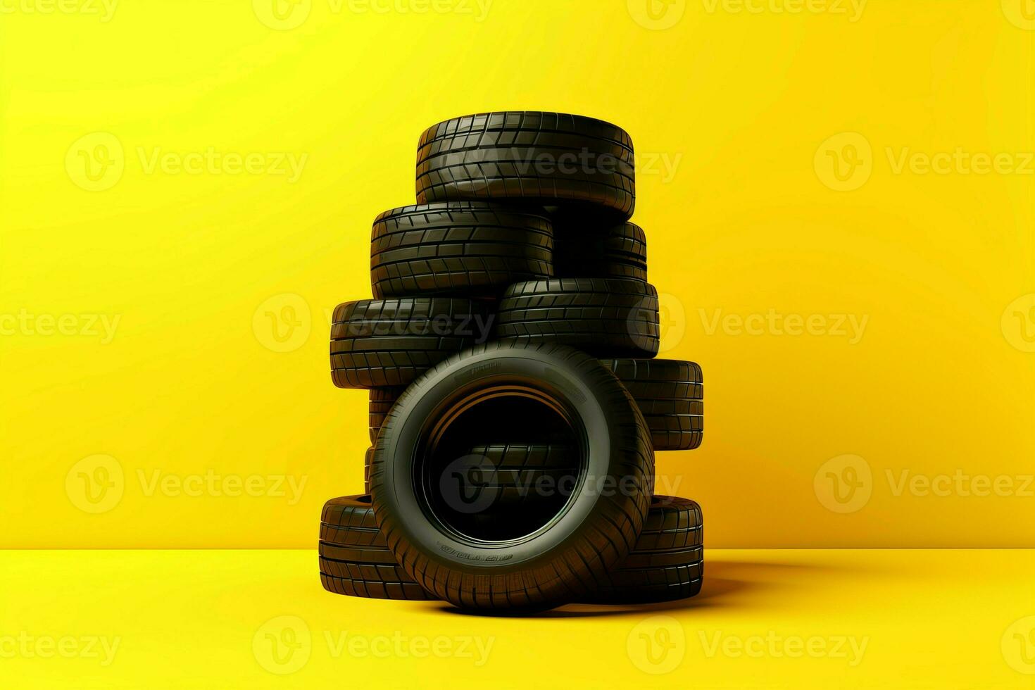 Stack wheel yellow. Generate Ai photo