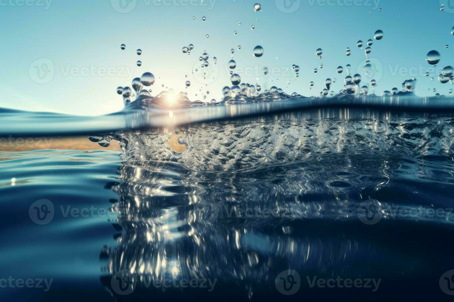 Detailed water splash. Generate Ai photo