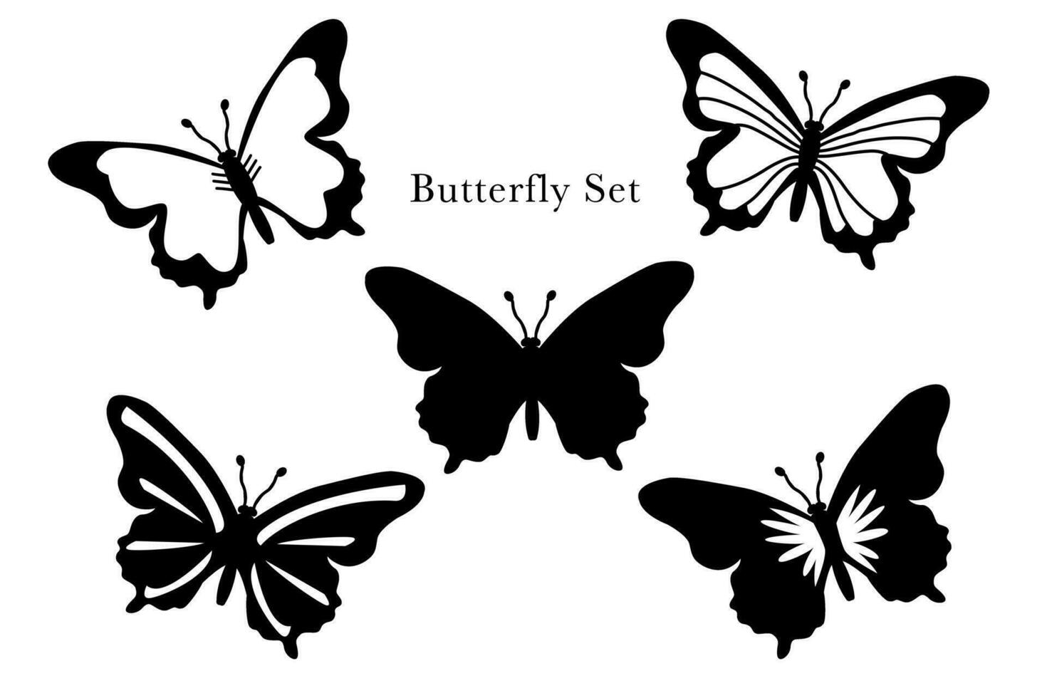 Butterfly Set icon illustration art for Customer png transparant or eps vector