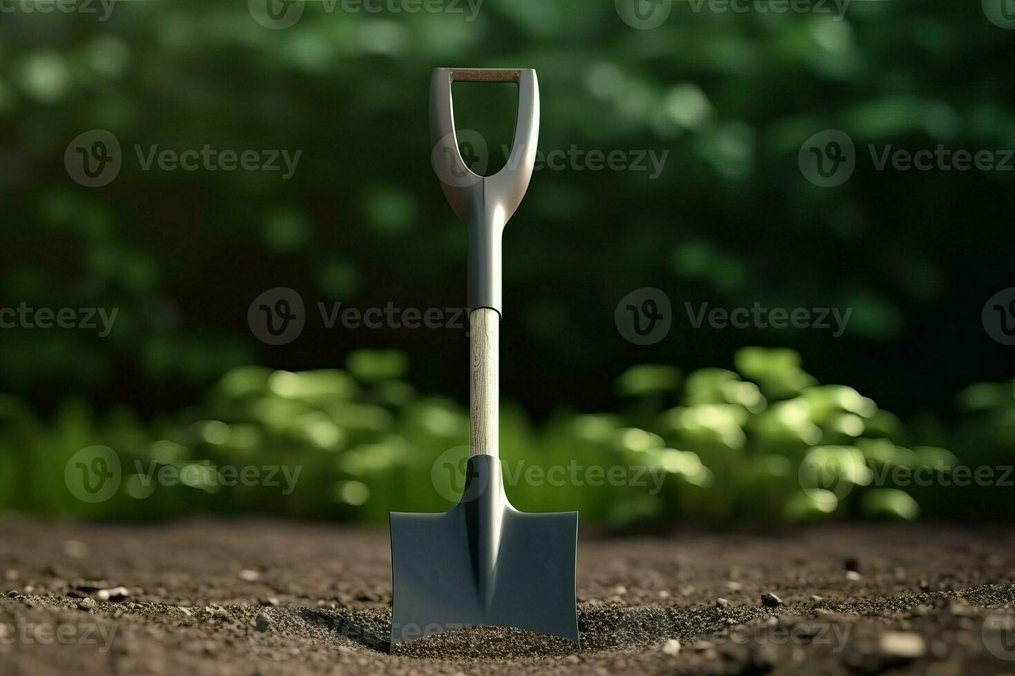 Hand garden shovel spring. Generate Ai photo