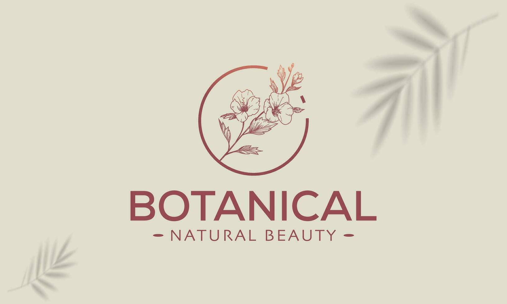 floral elemento mano dibujado botánico logo con salvaje flor vector