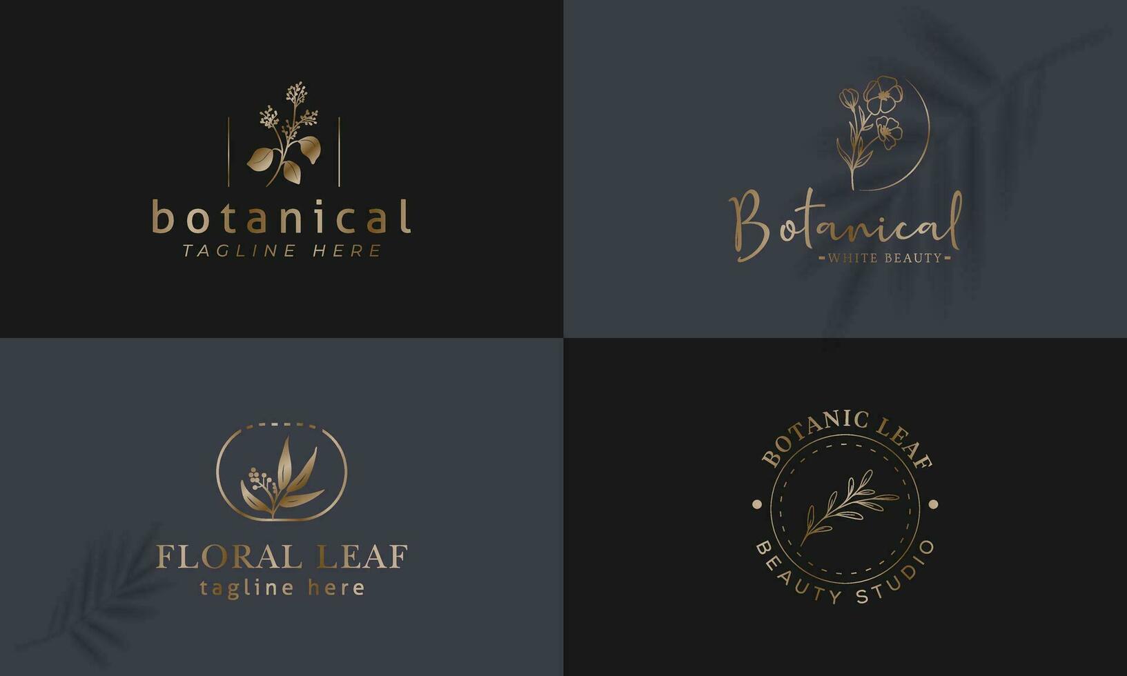 floral elemento mano dibujado botánico logo con salvaje flor vector