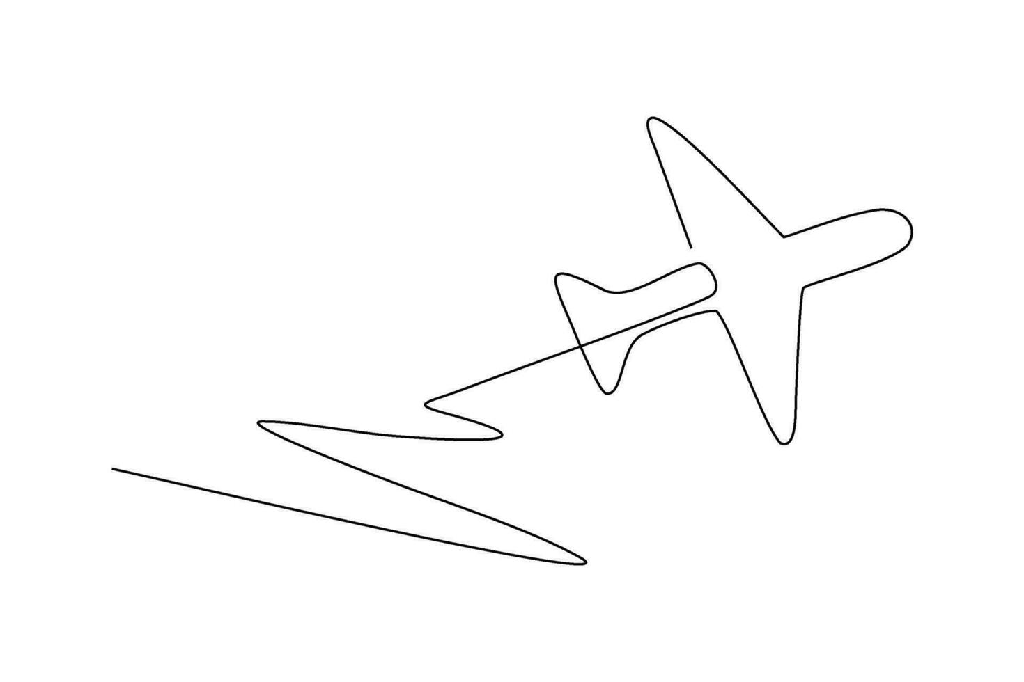 Airplane continuous line vector illustration