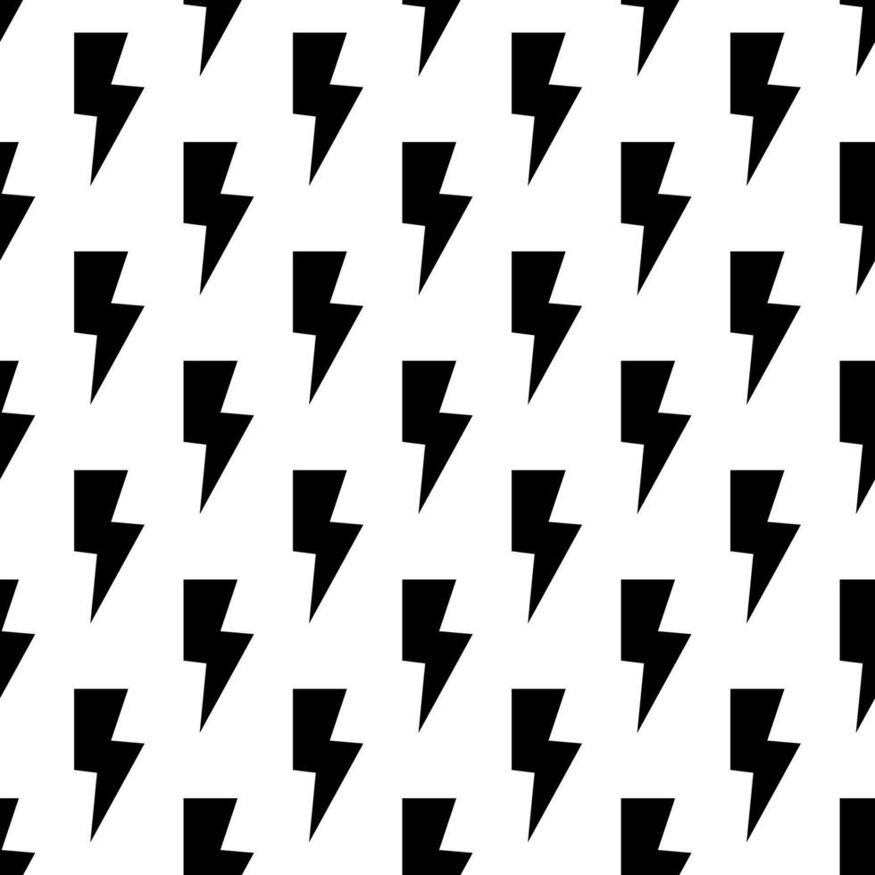 Lightning bolts, thunderbolts seamless pattern vector illustration.