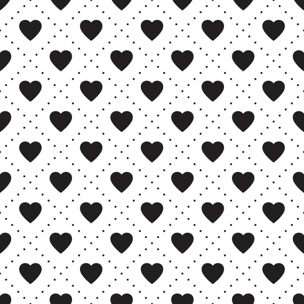 Seamless geometric pattern with hearts. Vector repeating texture.