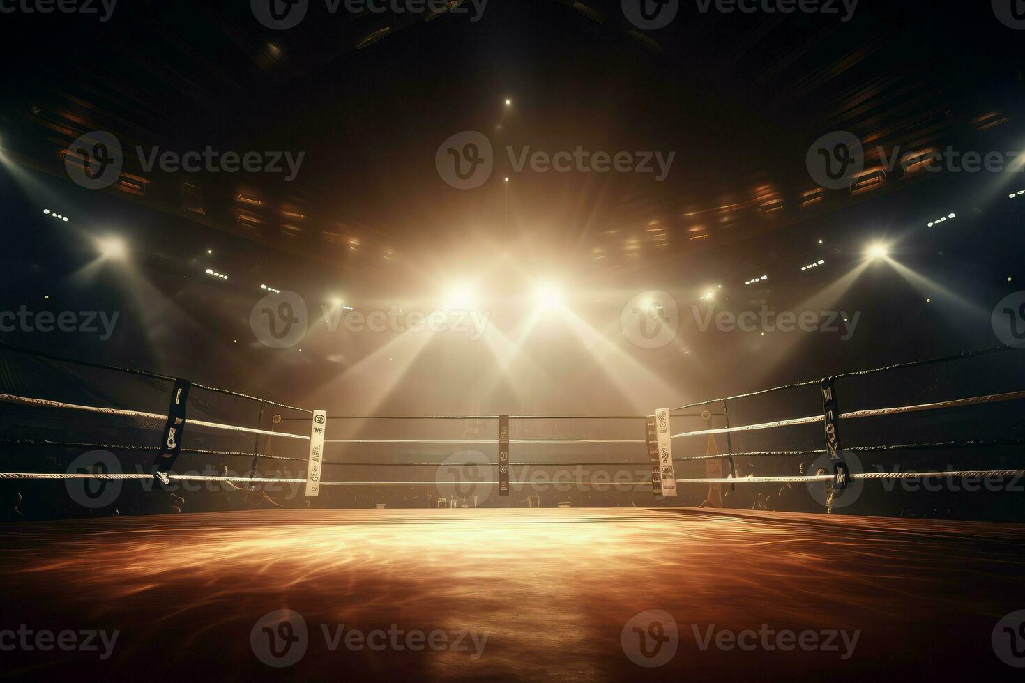 Boxing fight ring. Generate Ai photo