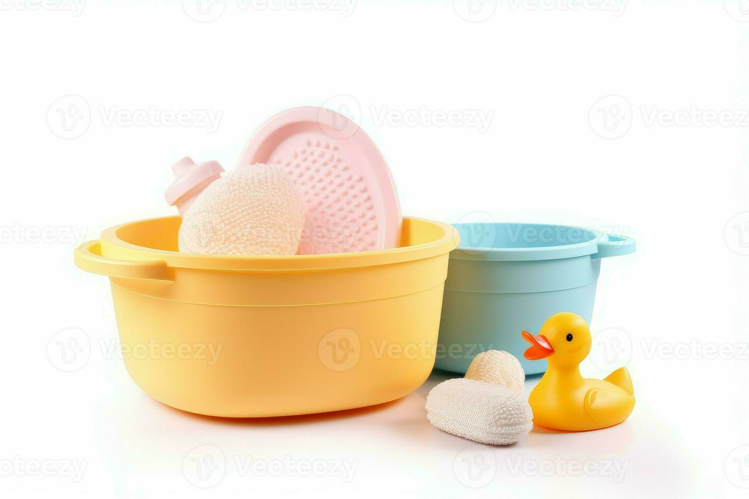 Baby bath accessories. Generate Ai photo