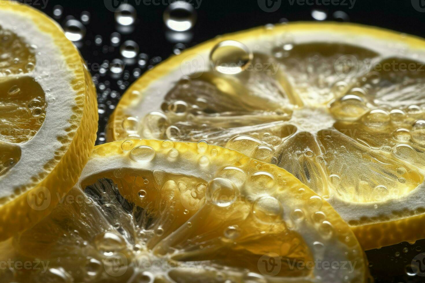 Lemon slices water gin. Generate Ai photo