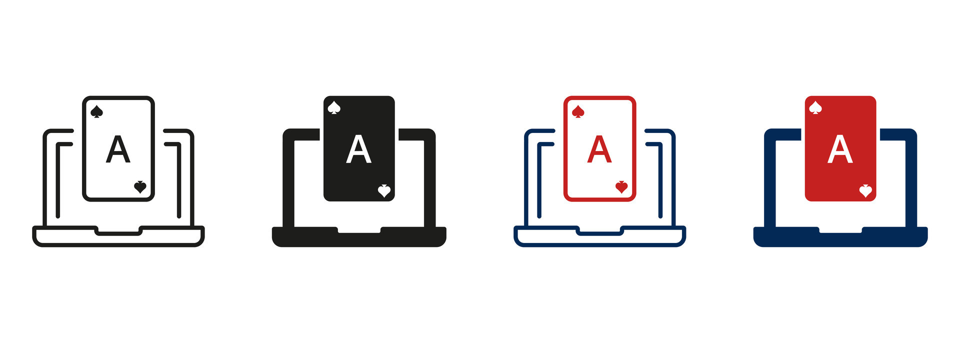 en línea juego línea y silueta icono colocar. casino en línea en