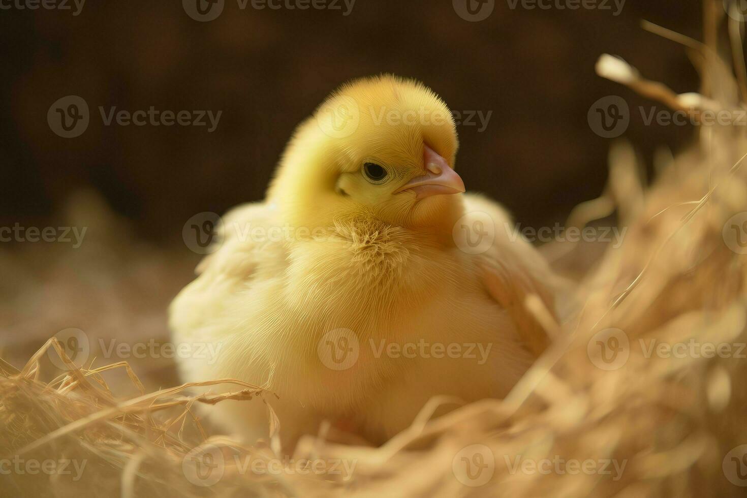 Fluffy yellow chick. Generate Ai photo