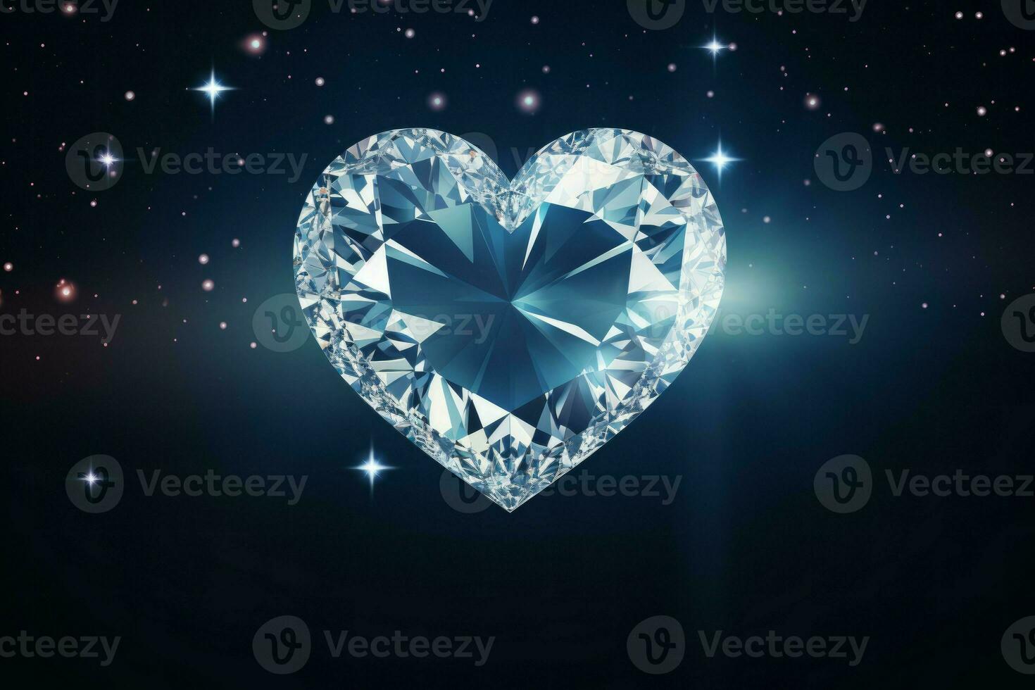 Diamond heart gem background. Generate Ai photo