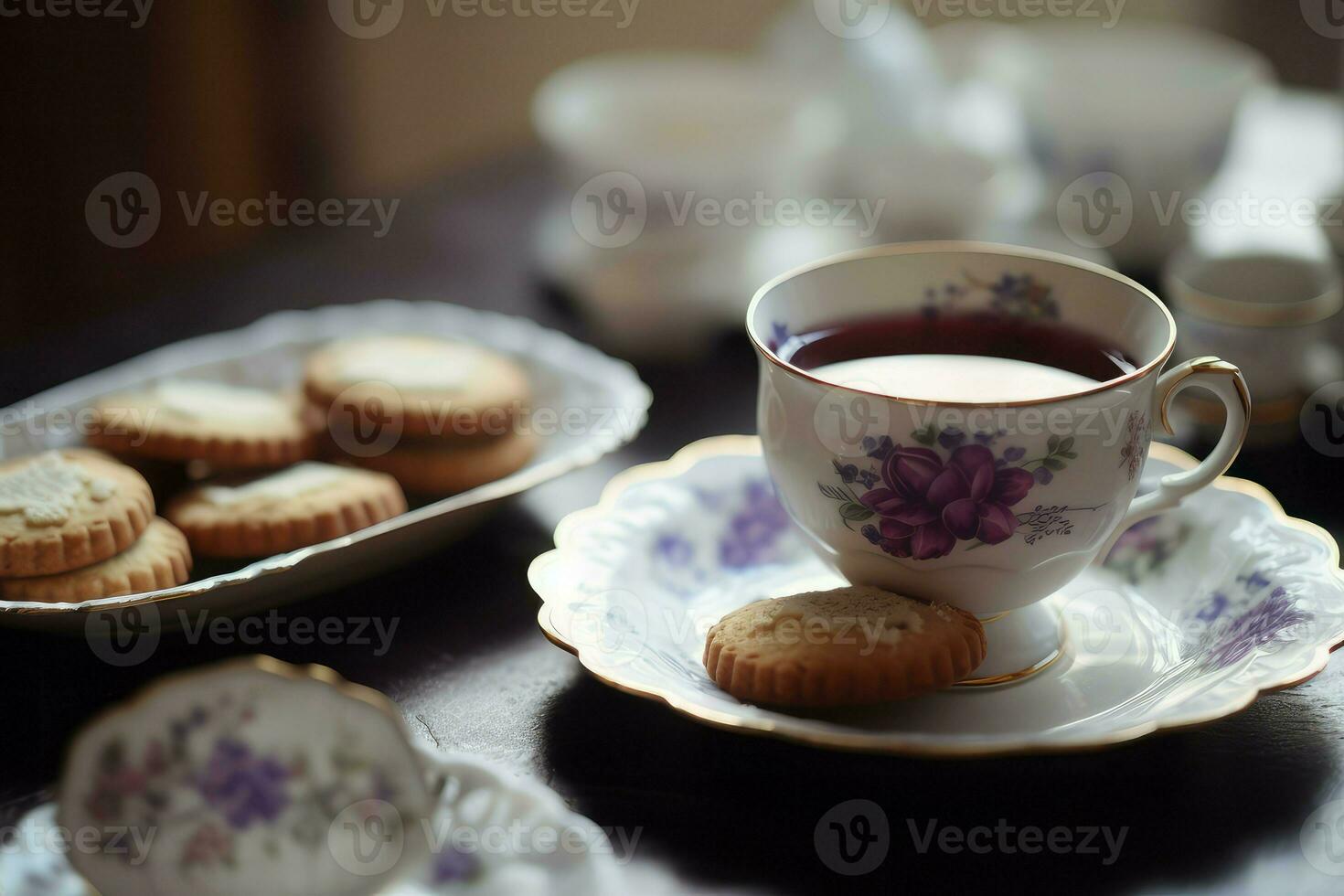 Tea cookies cups. Generate Ai photo
