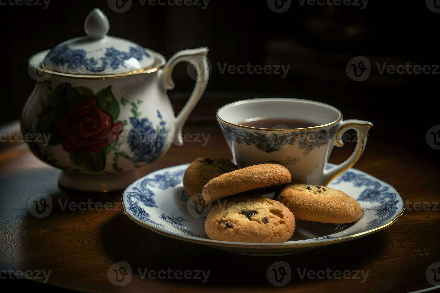Tea cookies. Generate Ai photo