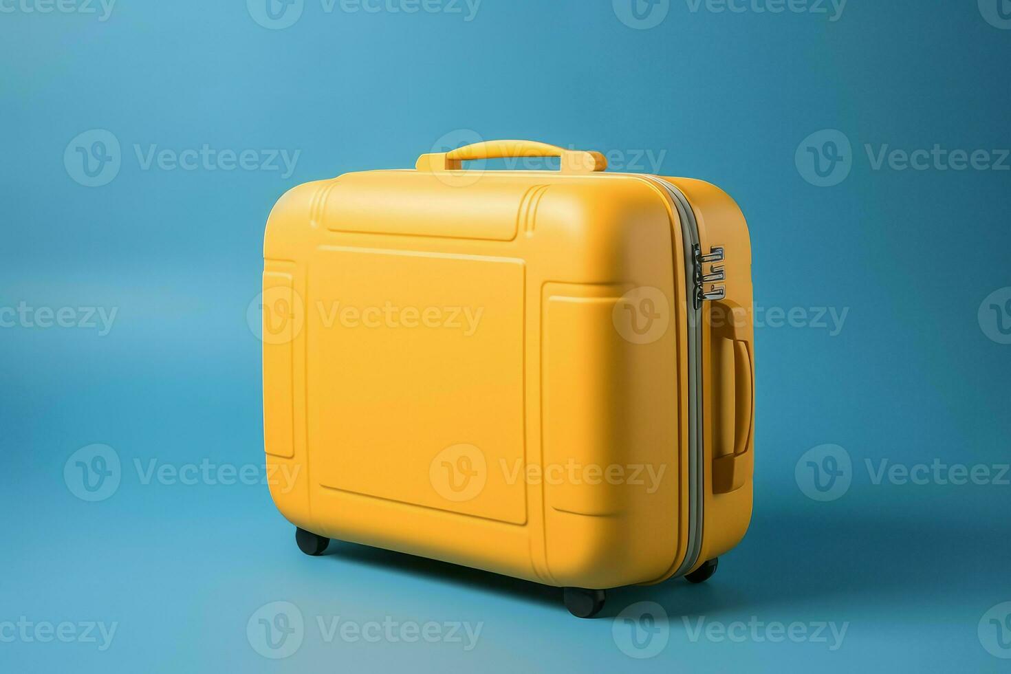 Yellow suitcase. Generate Ai photo