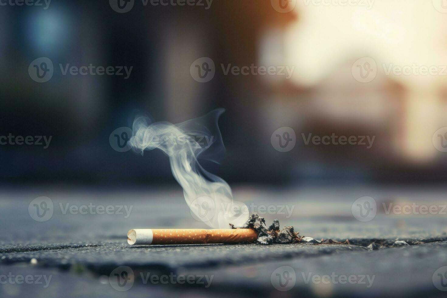 Tobacco smoking road. Generate Ai photo