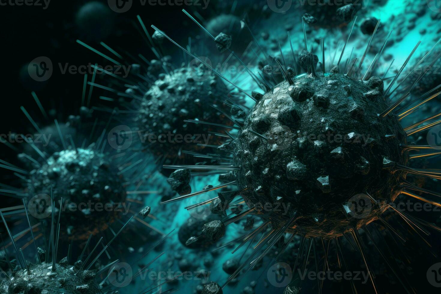 Virus particles. Generate Ai photo