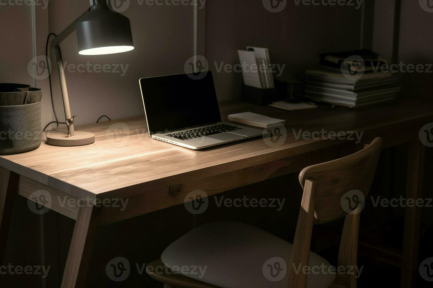 Cozy workspace light. Generate Ai photo