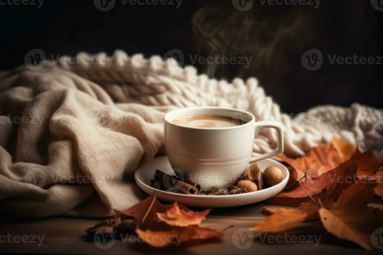 café acogedor otoño antecedentes. generar ai foto