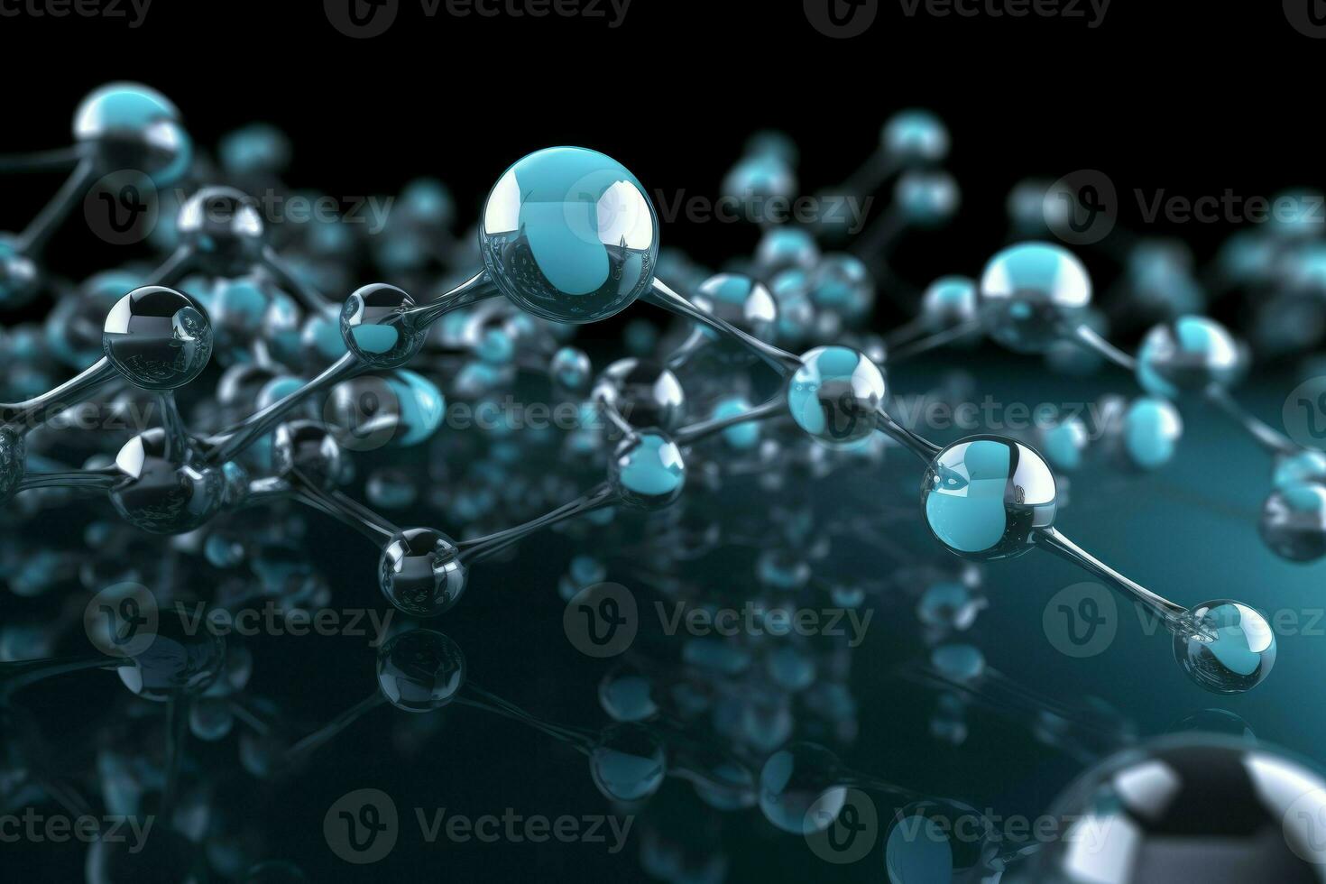 Molecules macro. Generate AI photo
