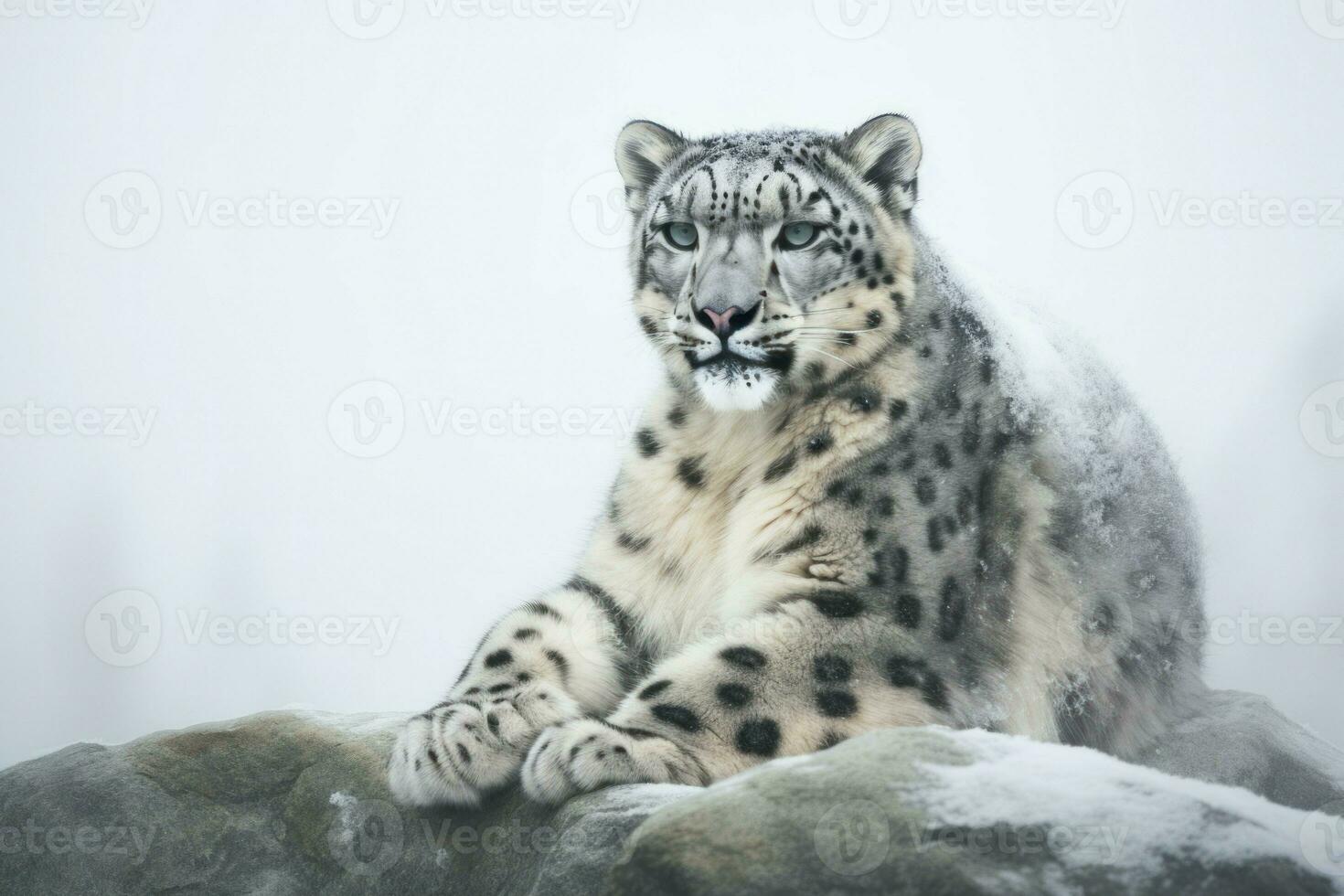 nieve leopardo sesión. generar ai foto