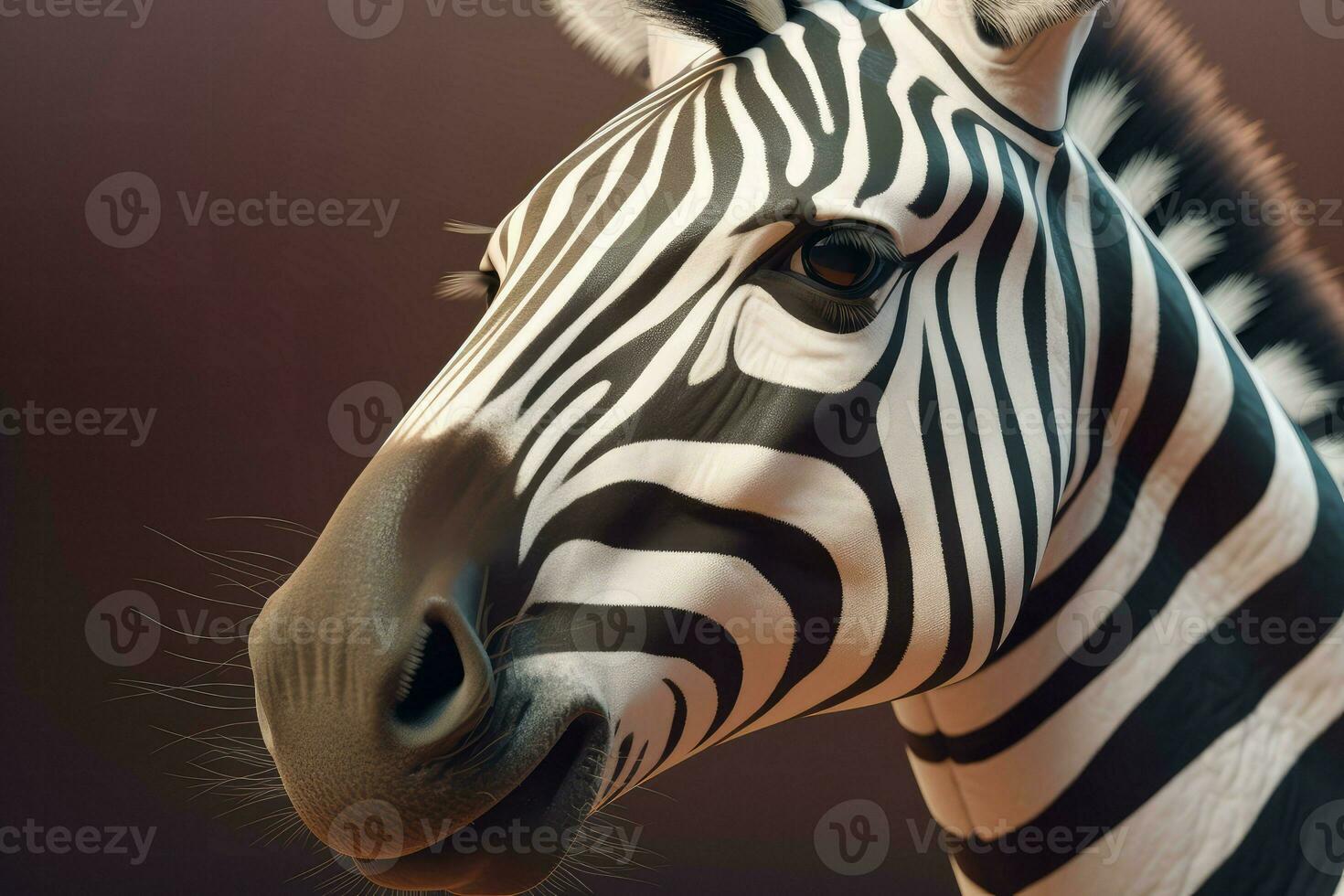 Zebra animal head. Generate Ai photo