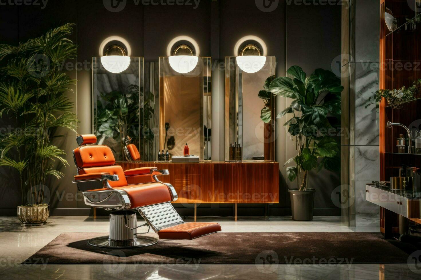 Hairdresser salon interior. Generate Ai photo