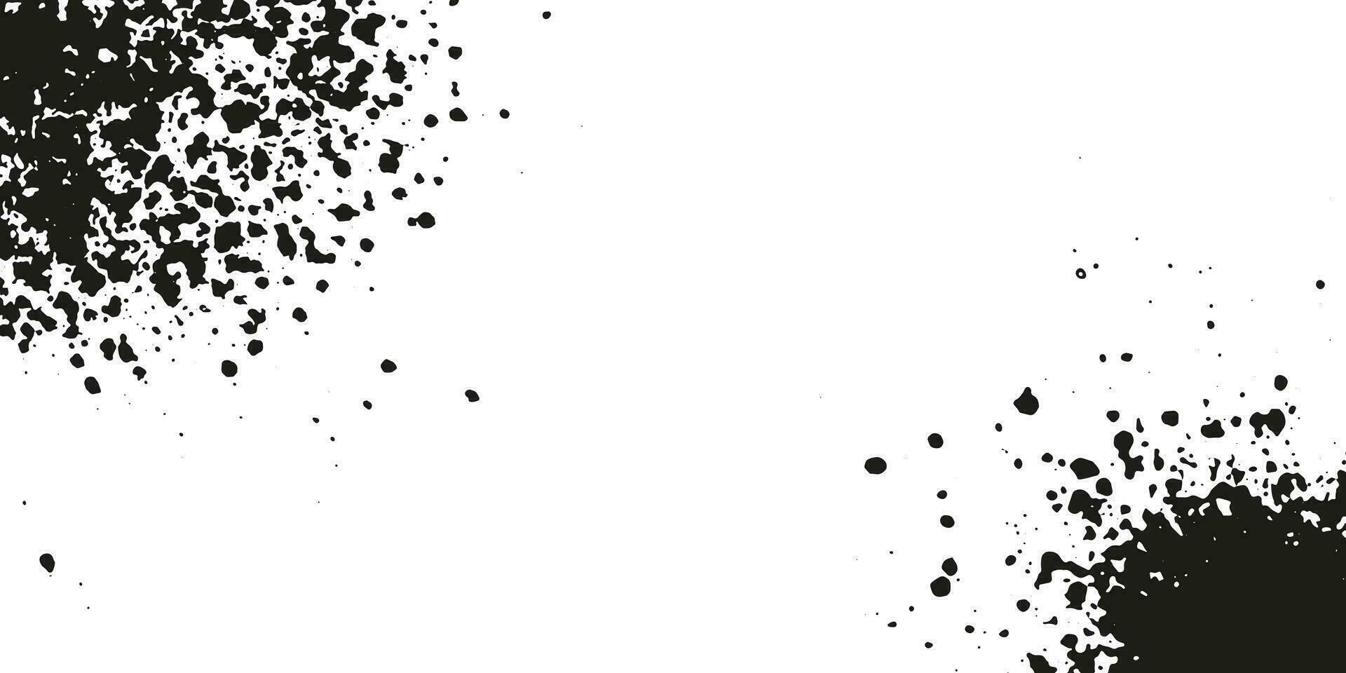 Grunge Texture Background. Paintbrush Splotch in Corner. Grungy Spatter Frame. Paint Brush Splatter. Stain Watercolor, Ink Splash. Dirty Abstract Design Element. Isolated Vector Illustration.
