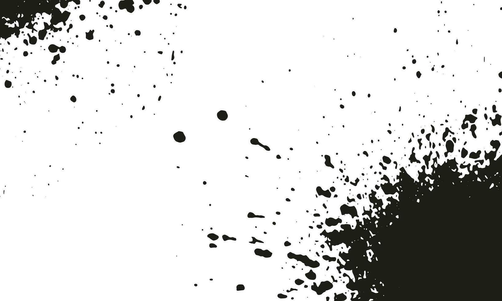Paint Brush Splatter. Ink Splash, Dirty Grunge Texture Background. Stain Watercolor, Paintbrush Splotch in Corner. Grungy Spatter Frame. Abstract Design Element. Isolated Vector Illustration.