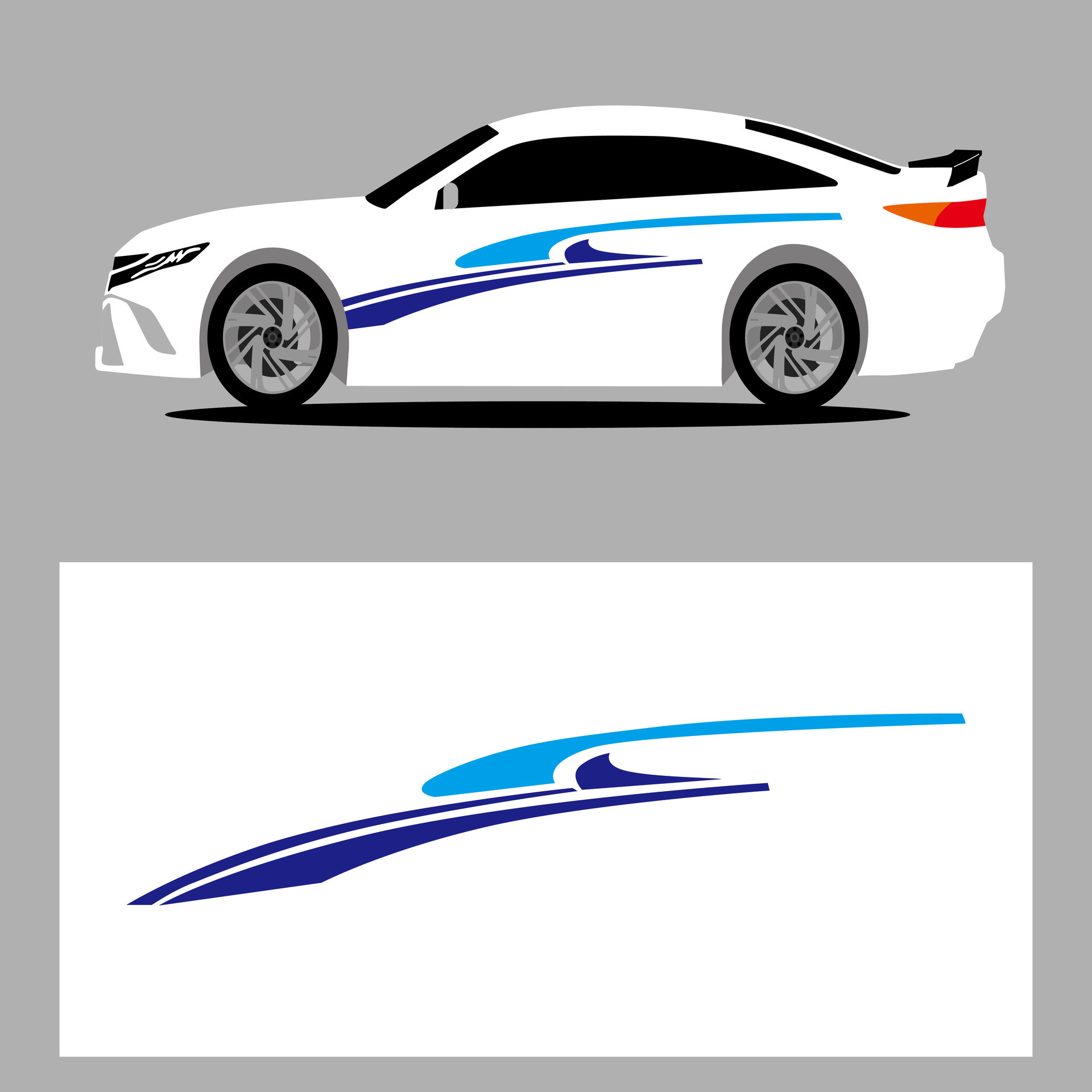 car vector art decal. stripes car decal. sticker car decal 26488941
