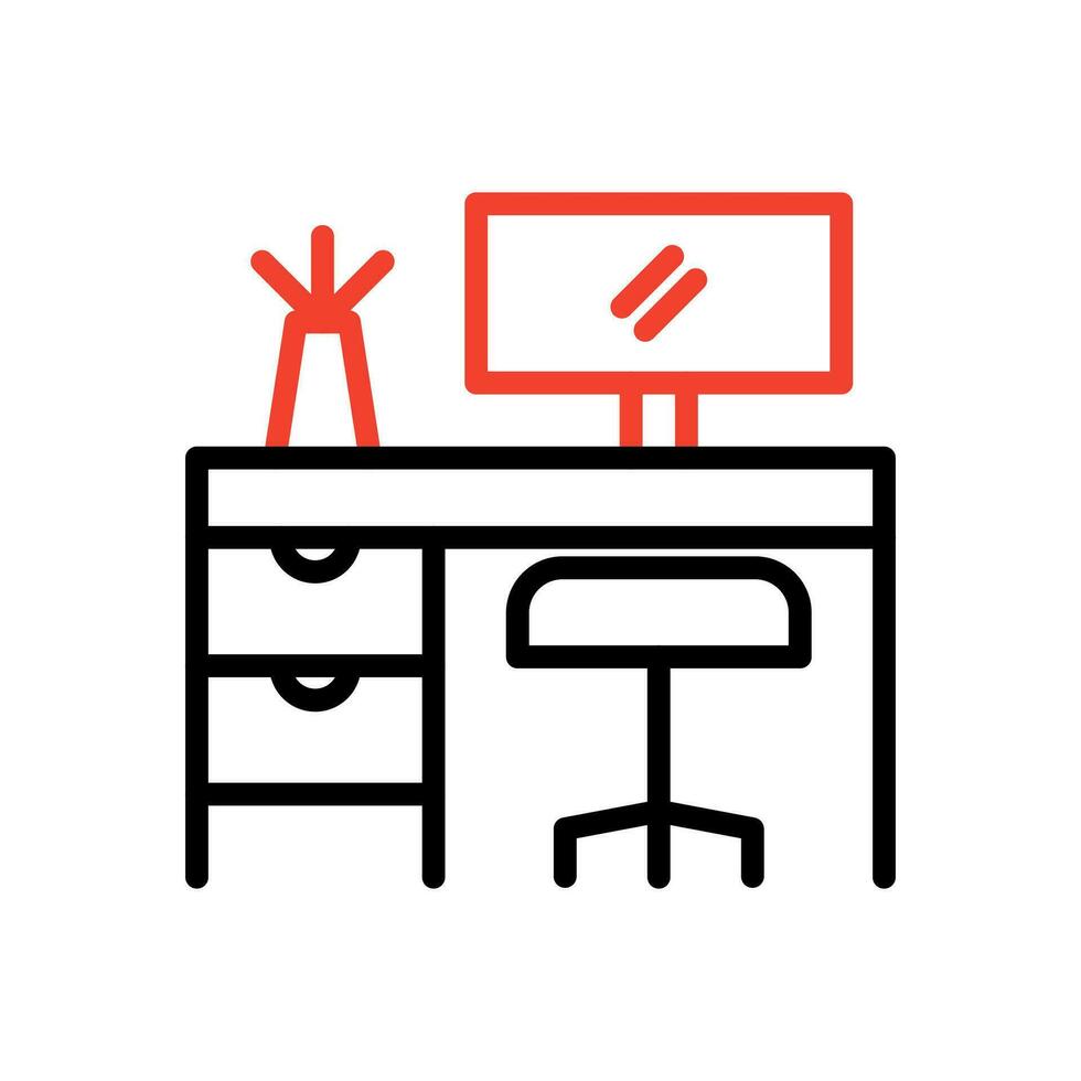 Workplace icon isolated on the white background, flat design vector illustration.