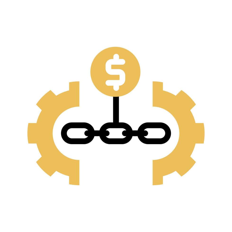 value chain icon.business chain,money chain illustration. isolated on white background vector