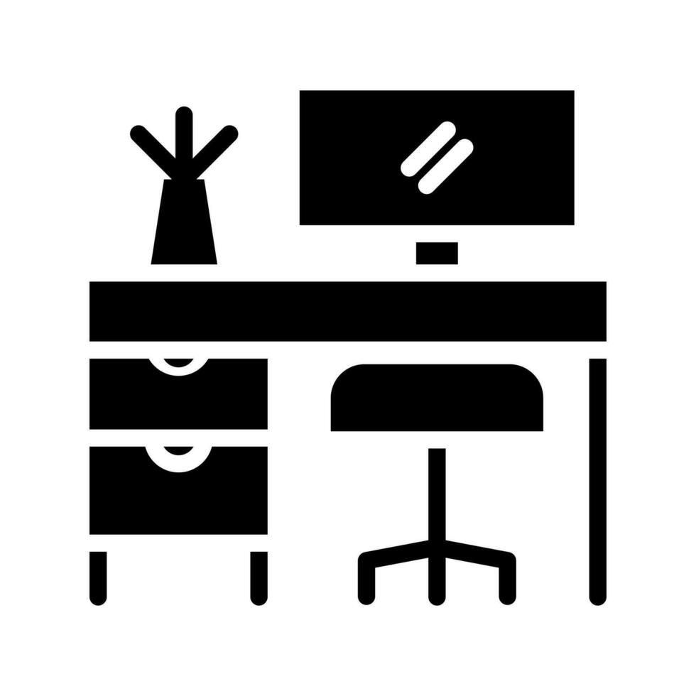 Workplace icon isolated on the white background, flat design vector illustration.