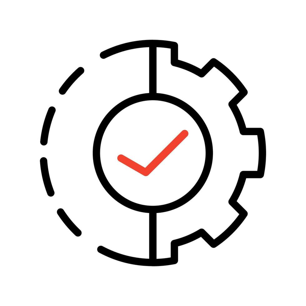 Process icon in flat style isolated on white. Process symbol in black for website design, app, UI. Simple operation icon. Vector gear illustration .