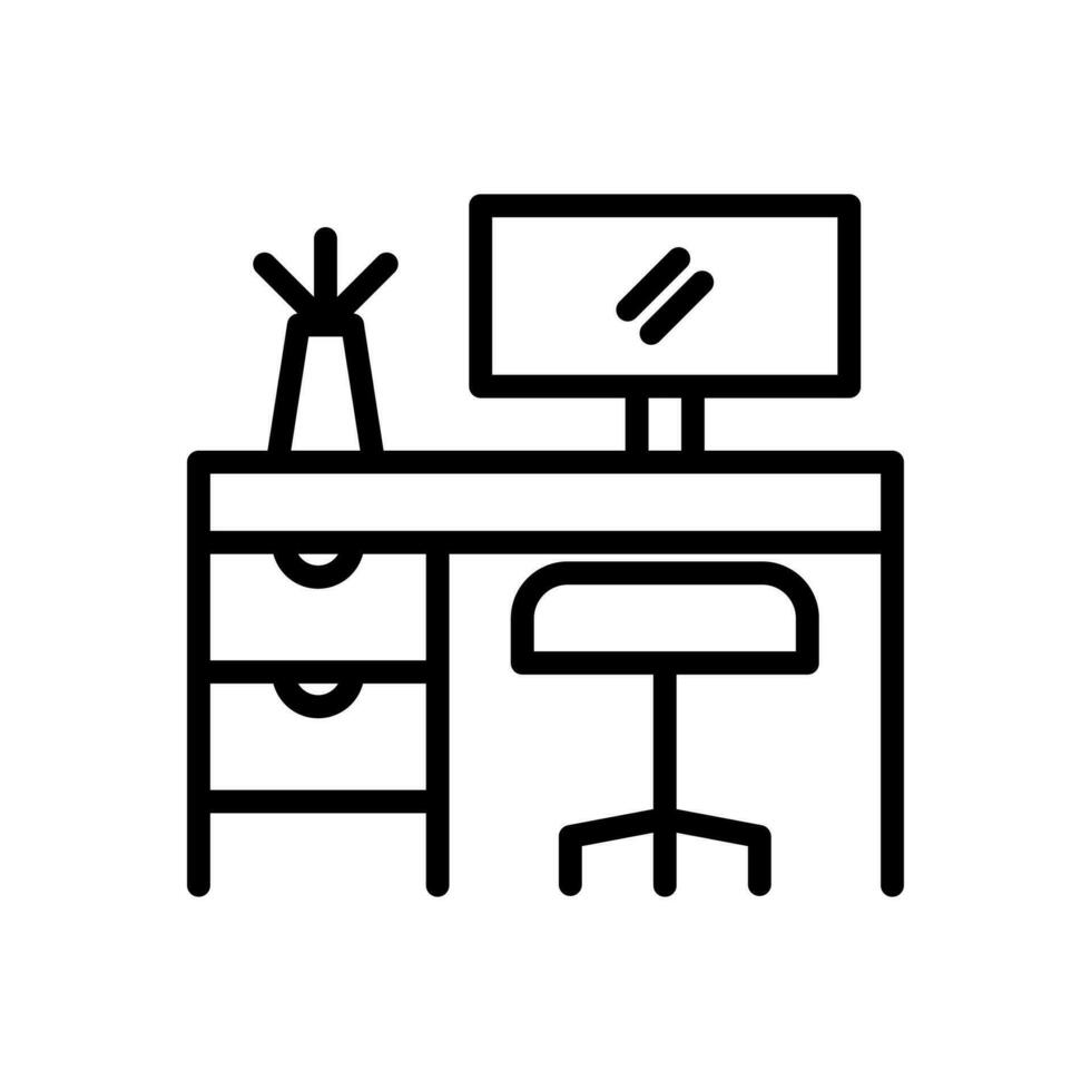 Workplace icon isolated on the white background, flat design vector illustration.