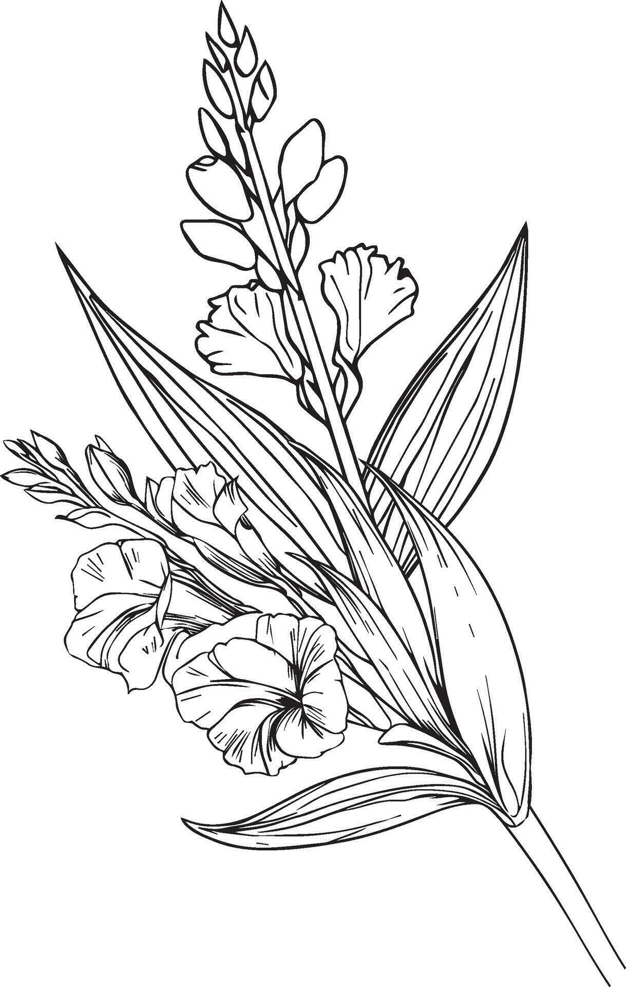 august birth flower tattoo black and white, august birth flower