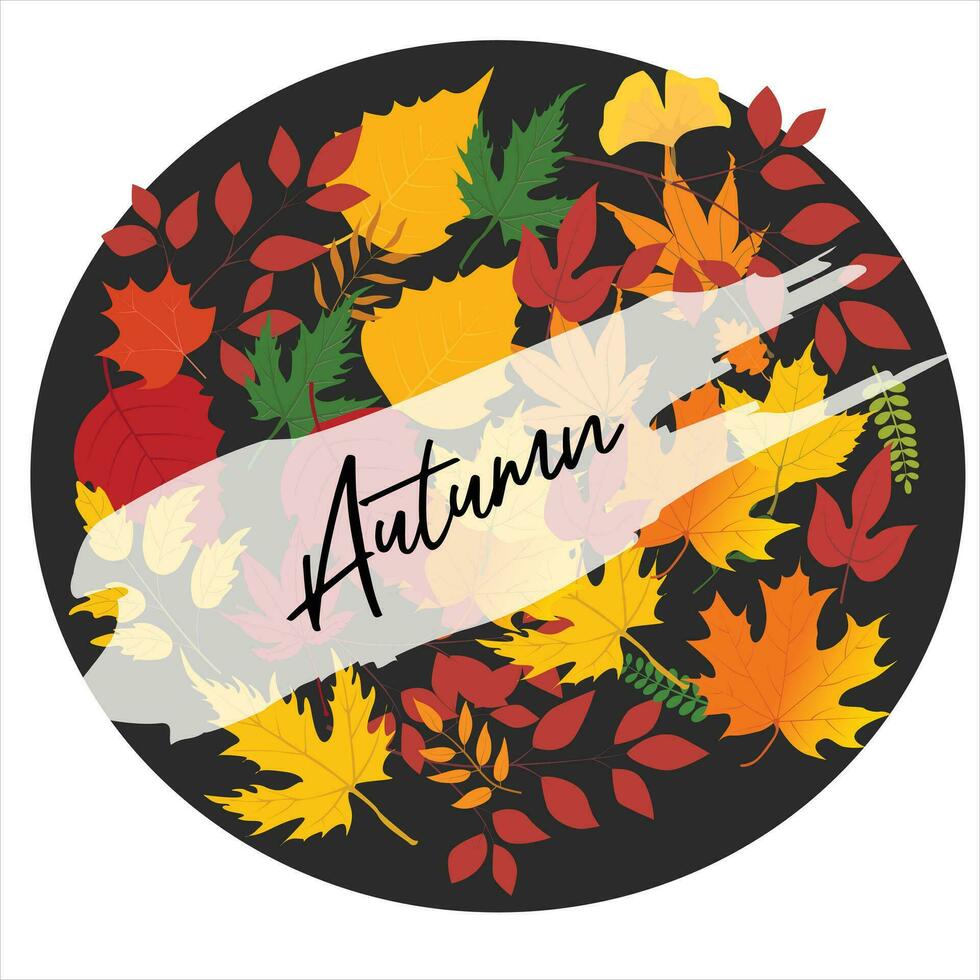 card template, autumn badges, wallpaper, welcome autumn, label design vector