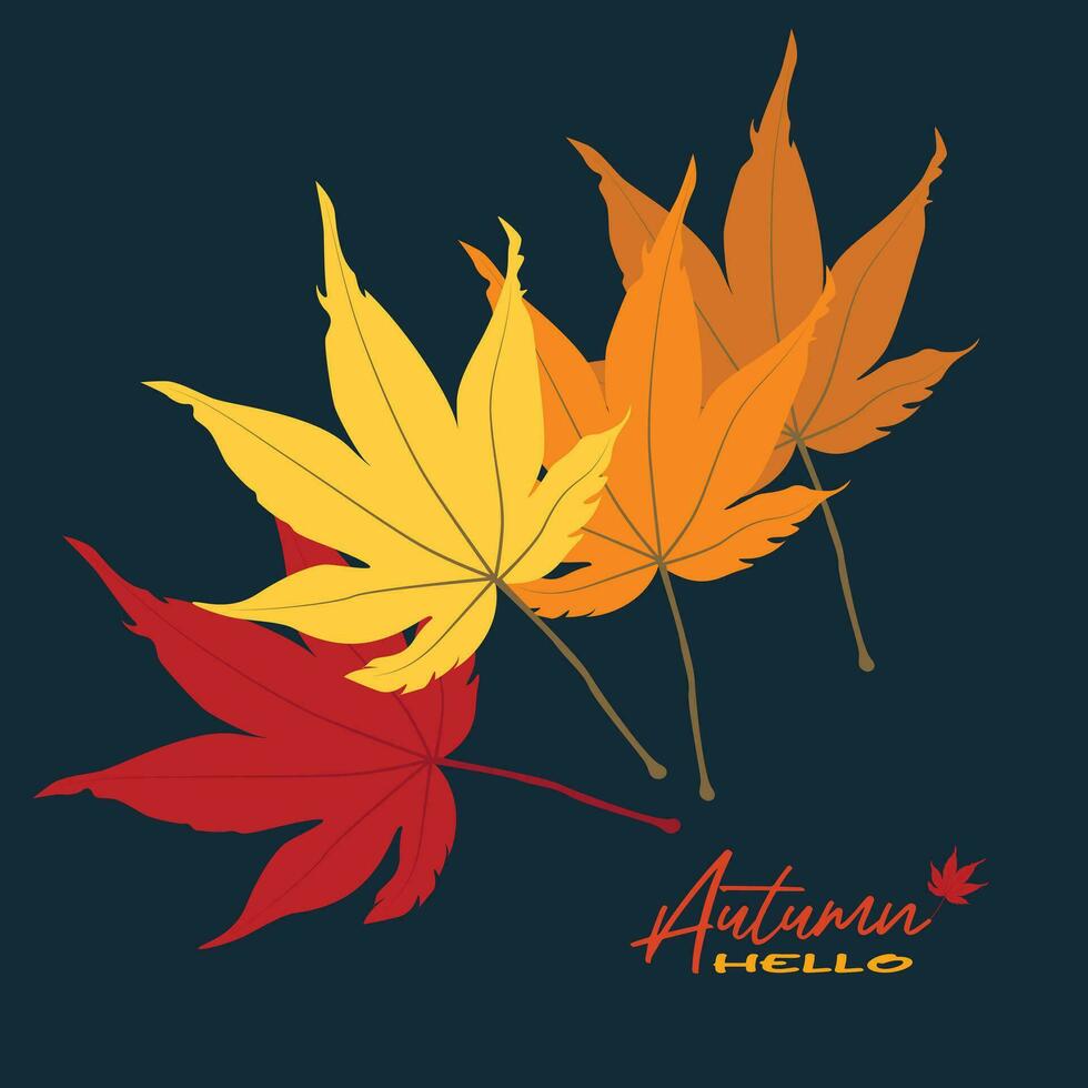 otoño arce hojas vector ilustración. otoño hojas diseño modelo para decoración, rebaja bandera, anuncio publicitario, saludo tarjeta y medios de comunicación contenido. otoño concepto. plano vector aislado en blanco.