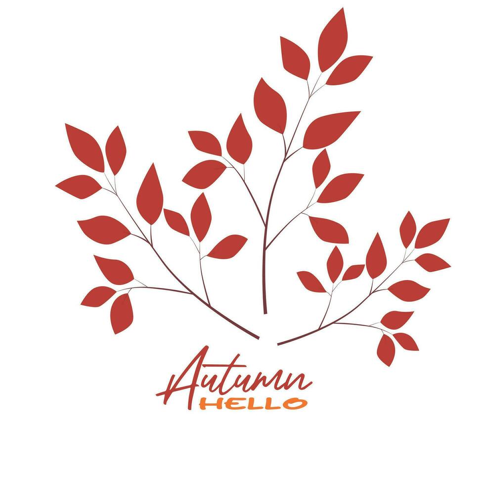 Autumn leaves vector illustration.  Autumn leaves design template for decoration, sale banner, advertisement, greeting card and media content. Autumn concept. Flat vector isolated on white.