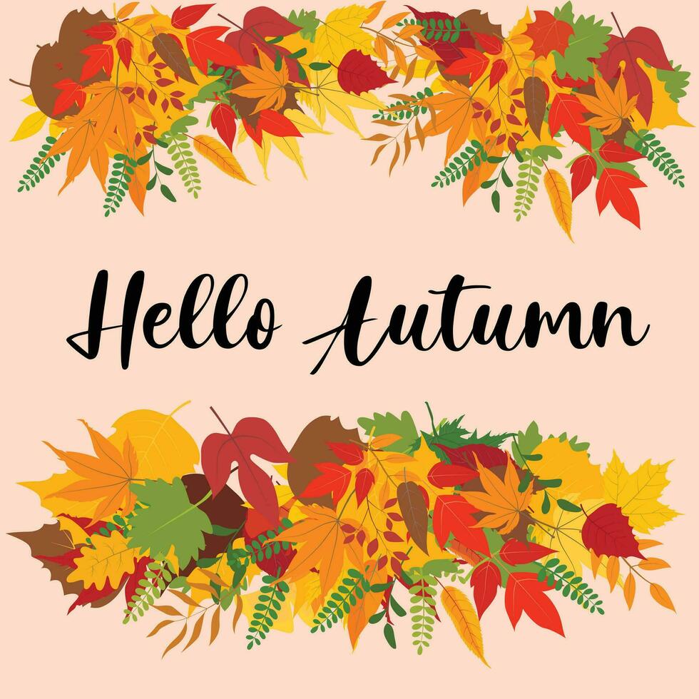 card template, autumn badges, wallpaper, welcome autumn, label design vector