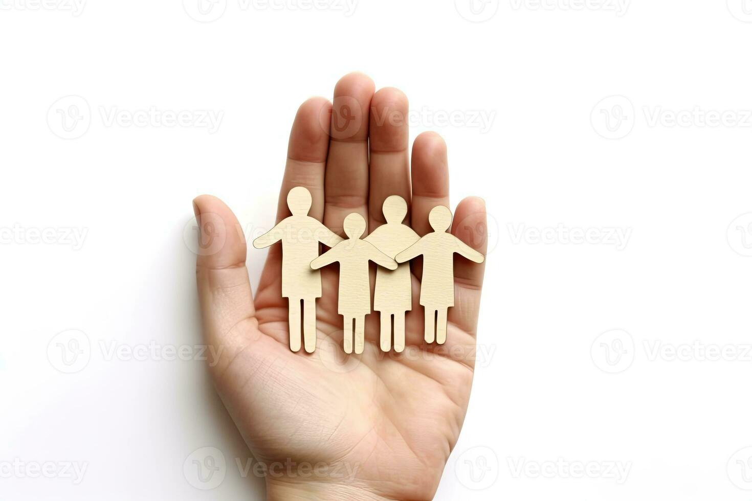 paper family in hand, insurance. ai generated concept photo