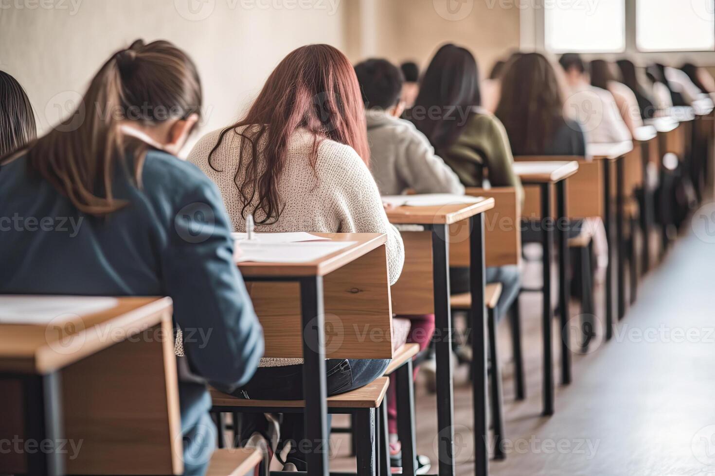 students studying in classroom. photo