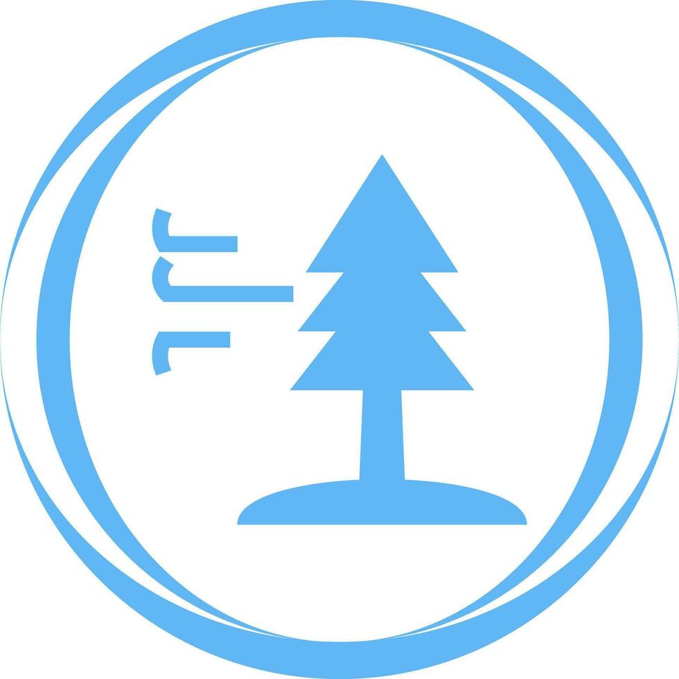 Tree with Wind Vector Icon