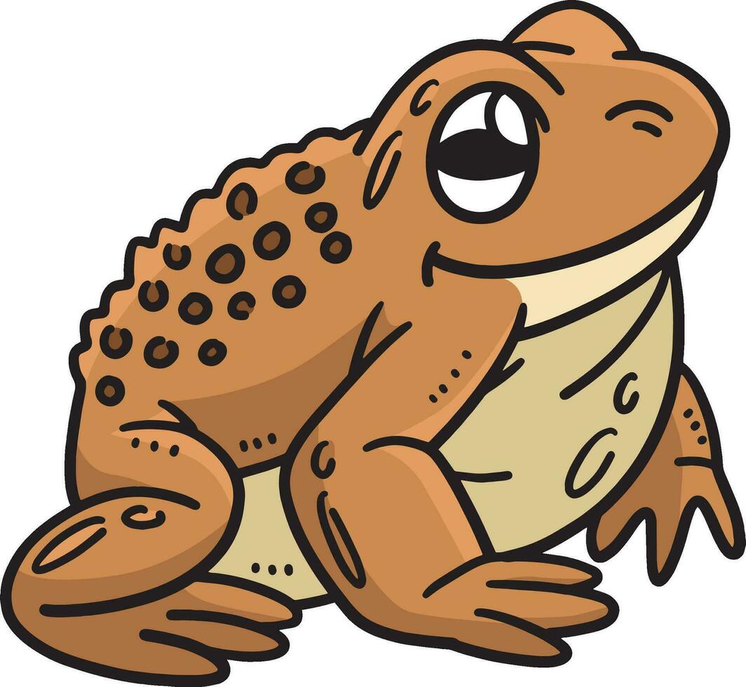 Mother Frog Cartoon Colored Clipart Illustration vector