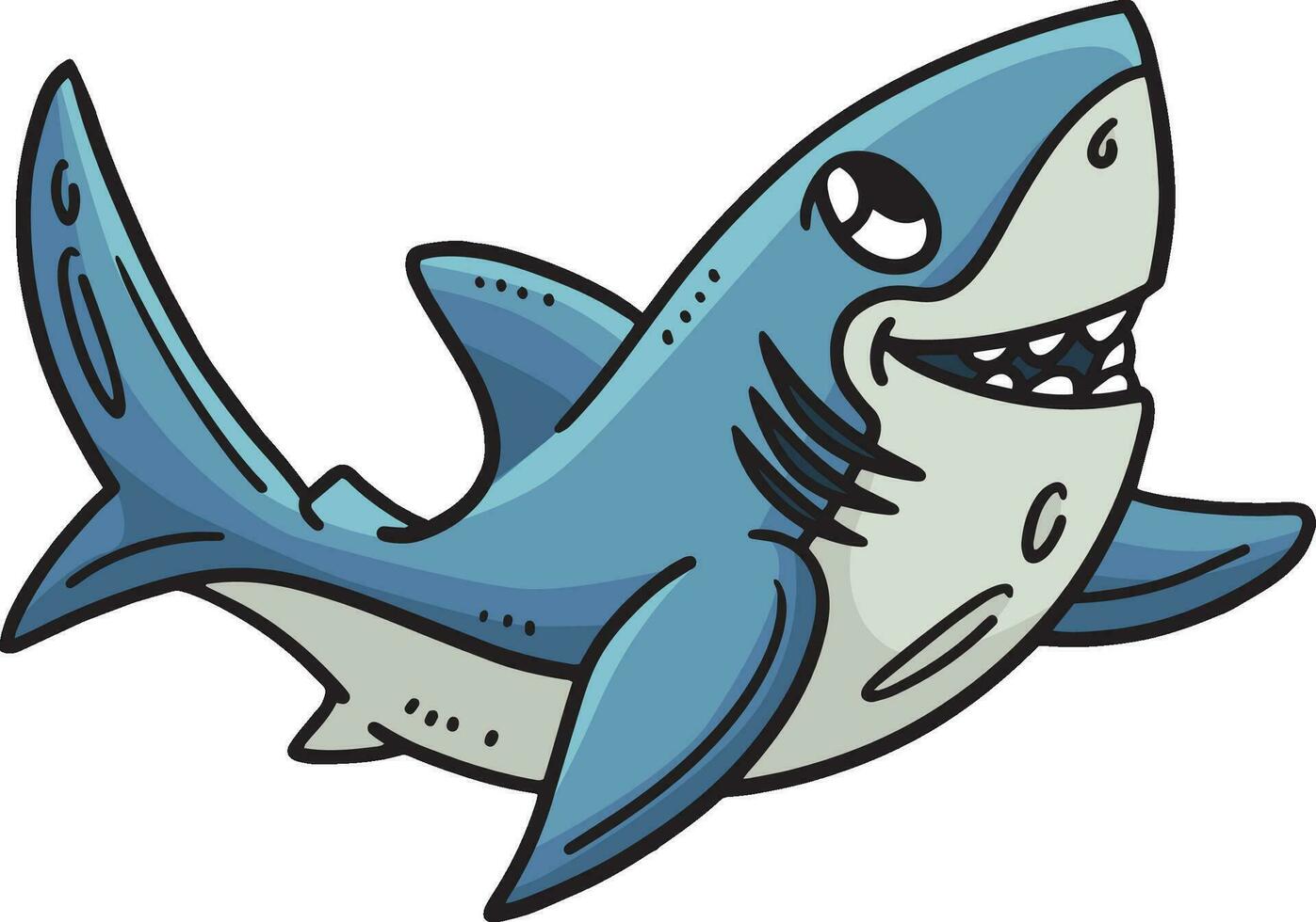 Baby Great White Shark Cartoon Colored Clipart vector