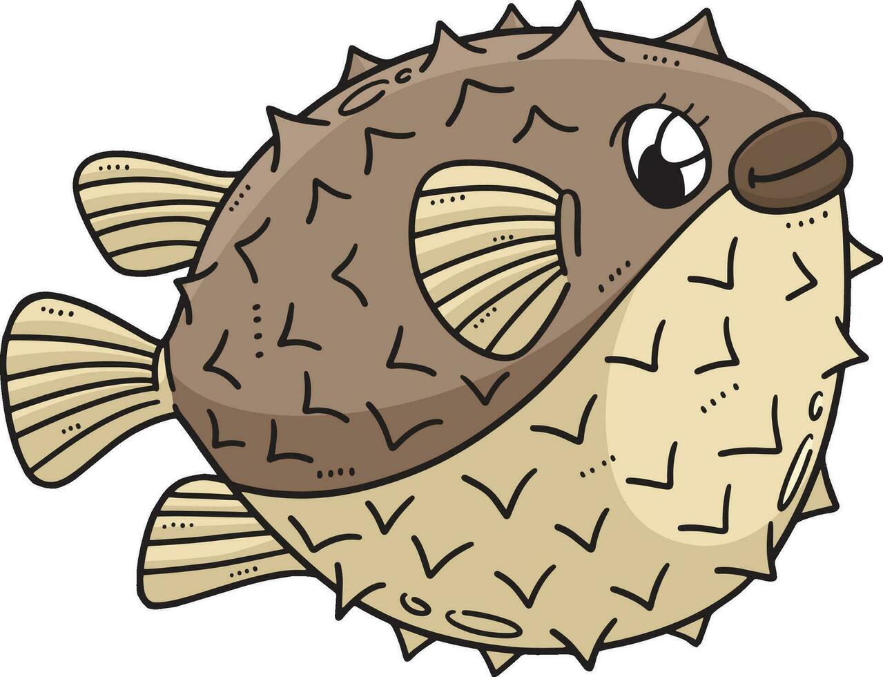 madre pez globo dibujos animados de colores clipart vector