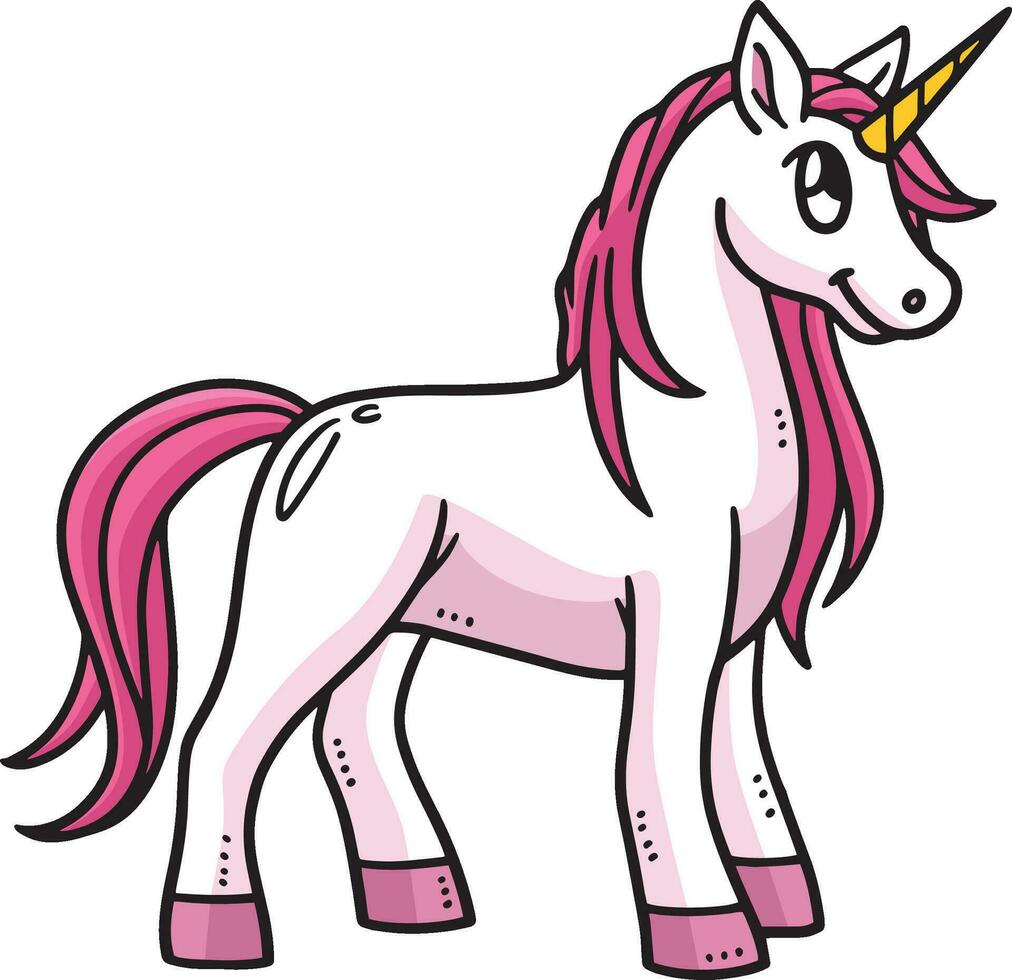 Baby unicorn Cartoon Colored Clipart Illustration vector