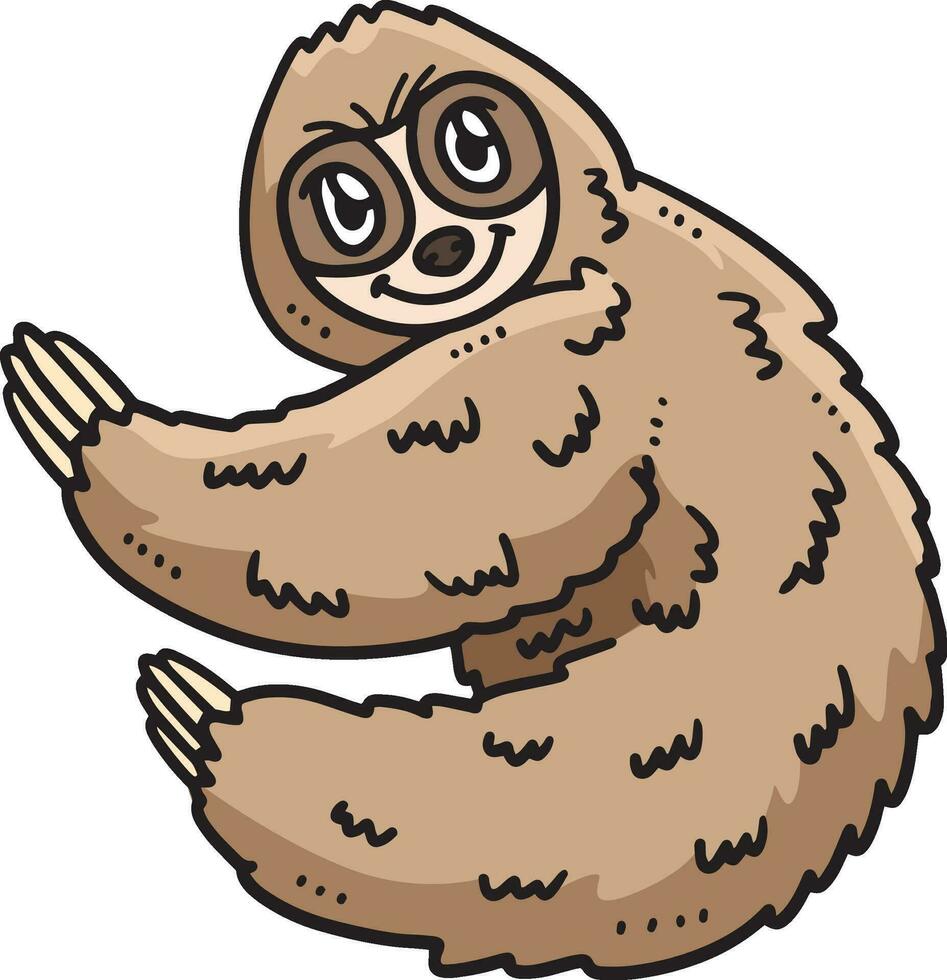 Baby Sloth Cartoon Colored Clipart Illustration vector