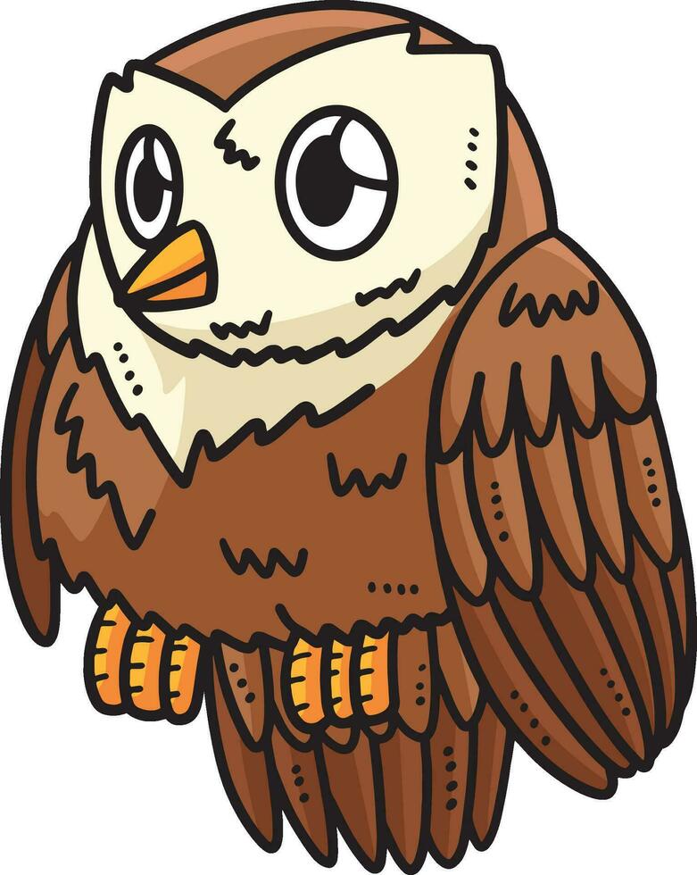 Mother Owl Cartoon Colored Clipart Illustration vector