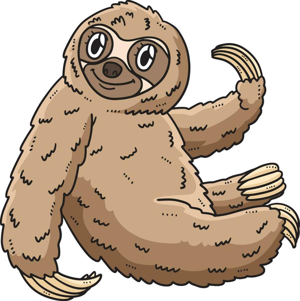 Mother Sloth Cartoon Colored Clipart Illustration vector