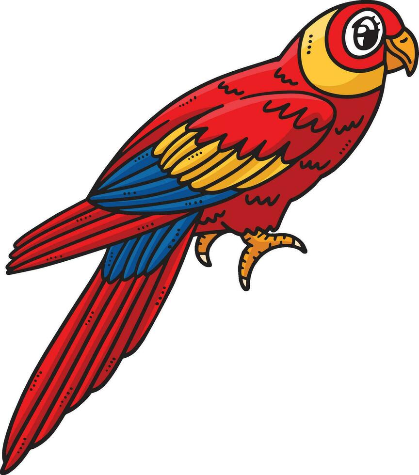 Mother Parrot Cartoon Colored Clipart Illustration vector